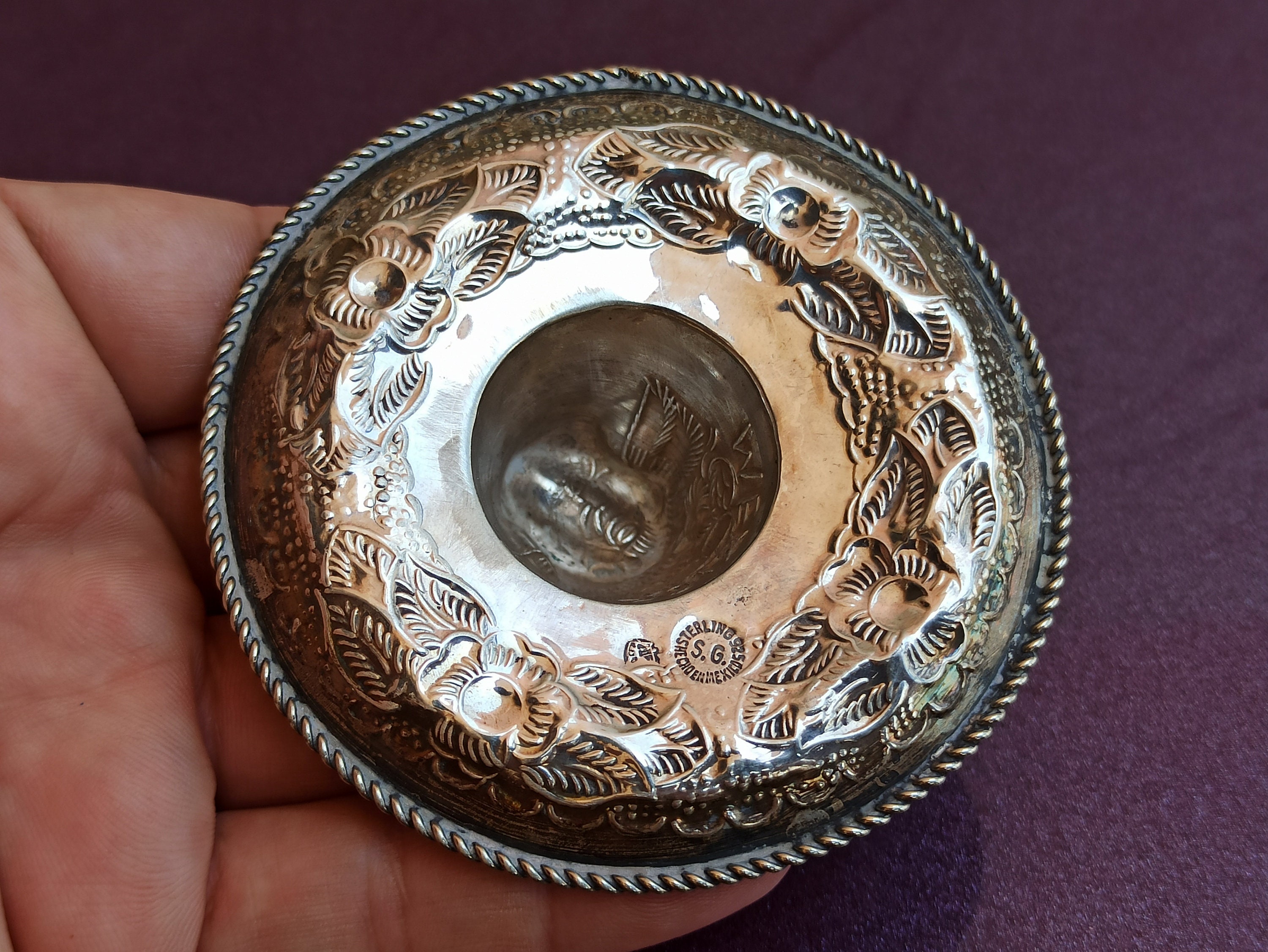 925 シルバー ソンブレロ灰皿、ヴィンテージ シルバー 灰皿