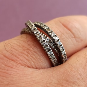 ESPRIT 925 Silberring, Designer-Ring, Retro-Ring, Vintage-Silberring, Silberring, Steinring, Zirkon-Silberring