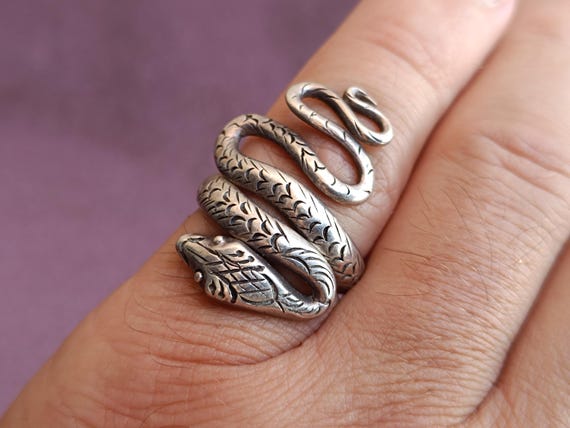 925 Silver Snake Ring – Adjustable Serpent Design… - image 3