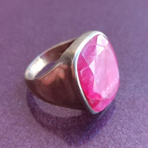 Ruby 925 Silver Ring, Ruby Silver Ring Silver, Silver Ruby Ring, Vintage Ring, Antique Silver Ring, Retro Ring, Vintage Ruby Ring