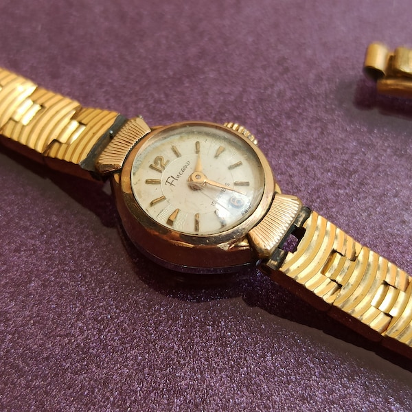 FLUCANO 17 Jewels Gold Filled Watch, Mechanical Watch For Repair, Not Working, Women Watch, Vintage Watch, Mechanical Ladies Watch