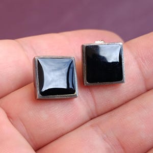 925 Silver Black Onyx Earrings, Vintage Silver Earrings, Onyx Silver Earrings, Silver Earrings, Wish Stone, Healing Crystal, Onyx