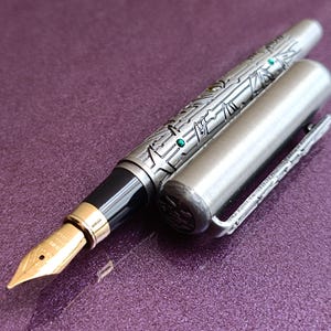 Vaccaro Füllfederhalter mit Swarovski-Steinen, Vaccaro Füllfederhalter, Vintage Füllfederhalter, Füllfederhalter, Iridiumspitze, Tintenstift, Retro Tintenstift