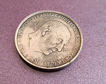 1966 Silver 100 Pesetas Franco, Francisco Franco Coin, Spanish
