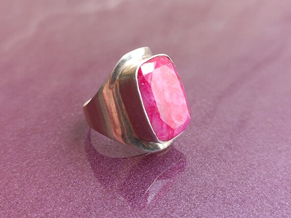 Ruby 925 Silver Ring, Ruby Silver Ring Silver, Si… - image 8