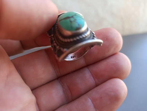 Turquoise Ring, 925 Sterling Silver, Silver Turqu… - image 7