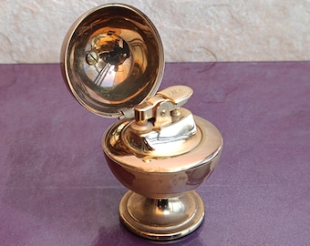 Encendedor de gas con globo chapado en oro de los años 80, encendedor vintage, encendedor de colección, encendedor de cigarrillos, accesorios para fumadores, encendedor chapado en oro