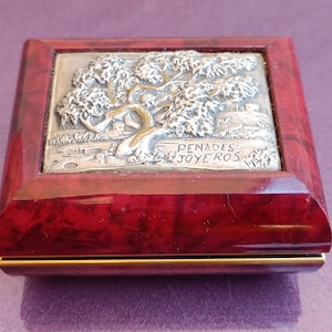 925 Zilveren Penades Joyeros Sieradendoos, Sieradendoos, Retro Sieradendoos, Zilveren Doos, Zilveren Houten Doos, Sieradendoos