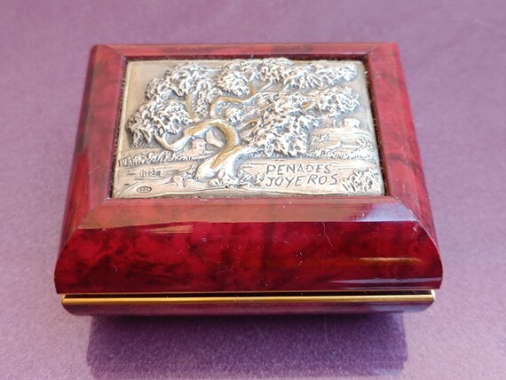 925 Silver Penades Joyeros Jewelry Box, Jewelry Box, Retro Jewelry Box, Silver Box, Silver Wooden Box, Jewelry Box