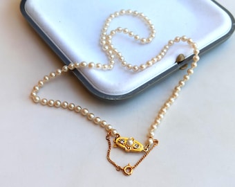 Pearl Velina Reina Necklace, Velina Reina Pearl, White Pearl Necklace, Pearl Necklace, Antique Gold Plated Clasp