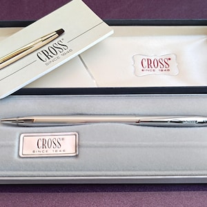 Penna a sfera certificata CROSS degli anni '80, Penna a sfera a croce, Penna a sfera vintage, Vecchia penna in metallo, Penna Irlanda retrò, Penna CROSS vintage