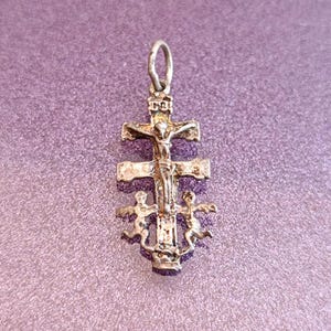 1950s Caravaca Silver Handmade Cross Pendant, Caravaca De La Cruz, Vera Cruz, Santísima Vera Cruz, Religious Cross Catholic Crucifix, Angels
