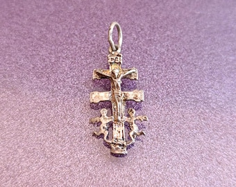 1950年代 カラバカ シルバー ハンドメイド クロス ペンダント