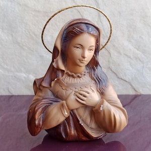 1970 VIRGIN Mary Bust, Virgin Mary, Figurine Virgin Mary, Religious Figure, Virgin Mary Religious Figurine, Statue Virgin Mary