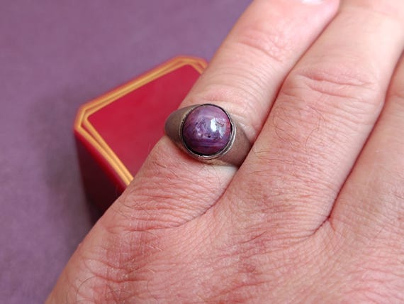 925 Silver Star Ruby Ring, Ruby Silver Ring, Star… - image 6