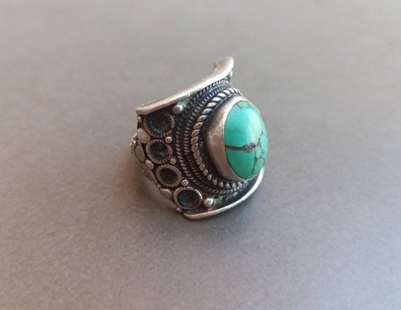 Turquoise Ring, 925 Sterling Silver, Silver Turqu… - image 2