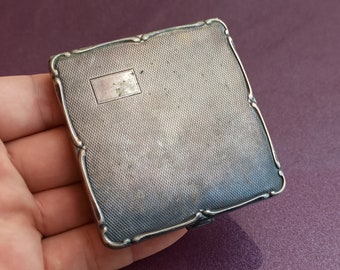 Vintage Alpacca Hoka Cigarette Case, Silver Plated Floral Art Deco