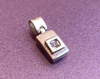 925 Silver Rock Crystal Pendant, Rock Crystal Silver Charm, Rock Crystal Pendant, Vintage Silver Pendant, Rock Crystal Jewelry