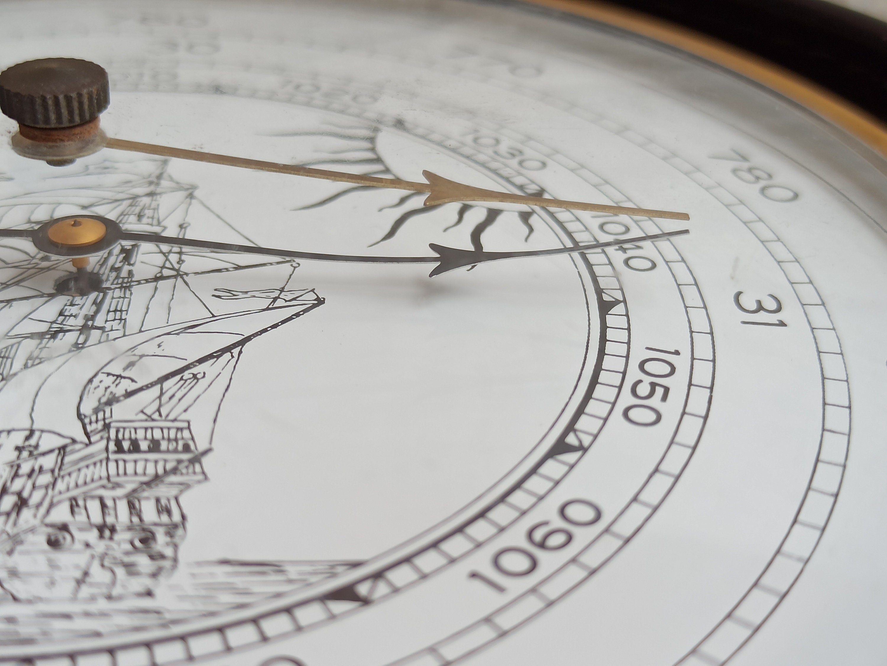 1960 BAROMETER, Sea Barometer, Barometer With Ship, Vintage Barometer ...