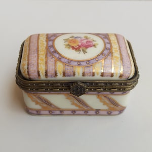 Fine Porcelain Flowers Box, Vintage Box, Jewellery Box, Spanje Retro Box, Chest Vintage, Trunk Vintage, Oude Kleine Trunk, Treasure Chest