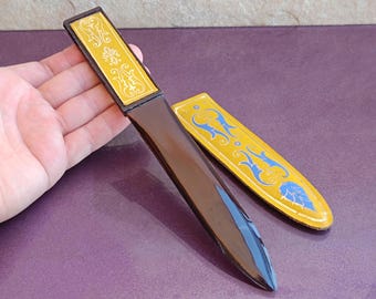 Brieföffner, Brieföffner mit Etui, Brieföffner aus Kunststoff, Vintage-Brieföffner, antiker Brieföffner, Bürobrieföffner