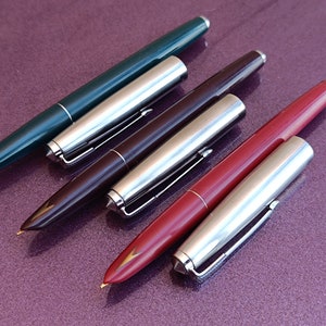 1970 Set di 3 penne stilografiche, penna da collezione, penna regalo, penna stilografica riempita d'oro, penna stilografica retrò, penna antica, vecchia penna stilografica