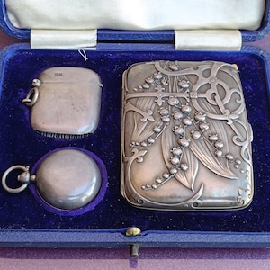 Portasigarette in argento 1900, scatola per sigarette in argento vintage, portasigarette, portasigarette in argento retrò, portamonete in argento, scatola per fiammiferi in argento