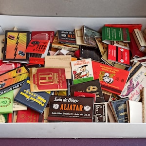 1980 MATCHBOX Set, Antique Matches, Various Design, Made in Spain, Antique Style, Old Matches, Match Holder, Vintage Matches