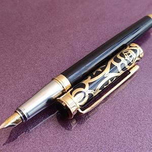 Penna stilografica riempita in oro 22KGB, penna a inchiostro, penna riempita in oro, penna stilografica retrò, penna stilografica, penna antica, penna a inchiostro, vecchia penna stilografica