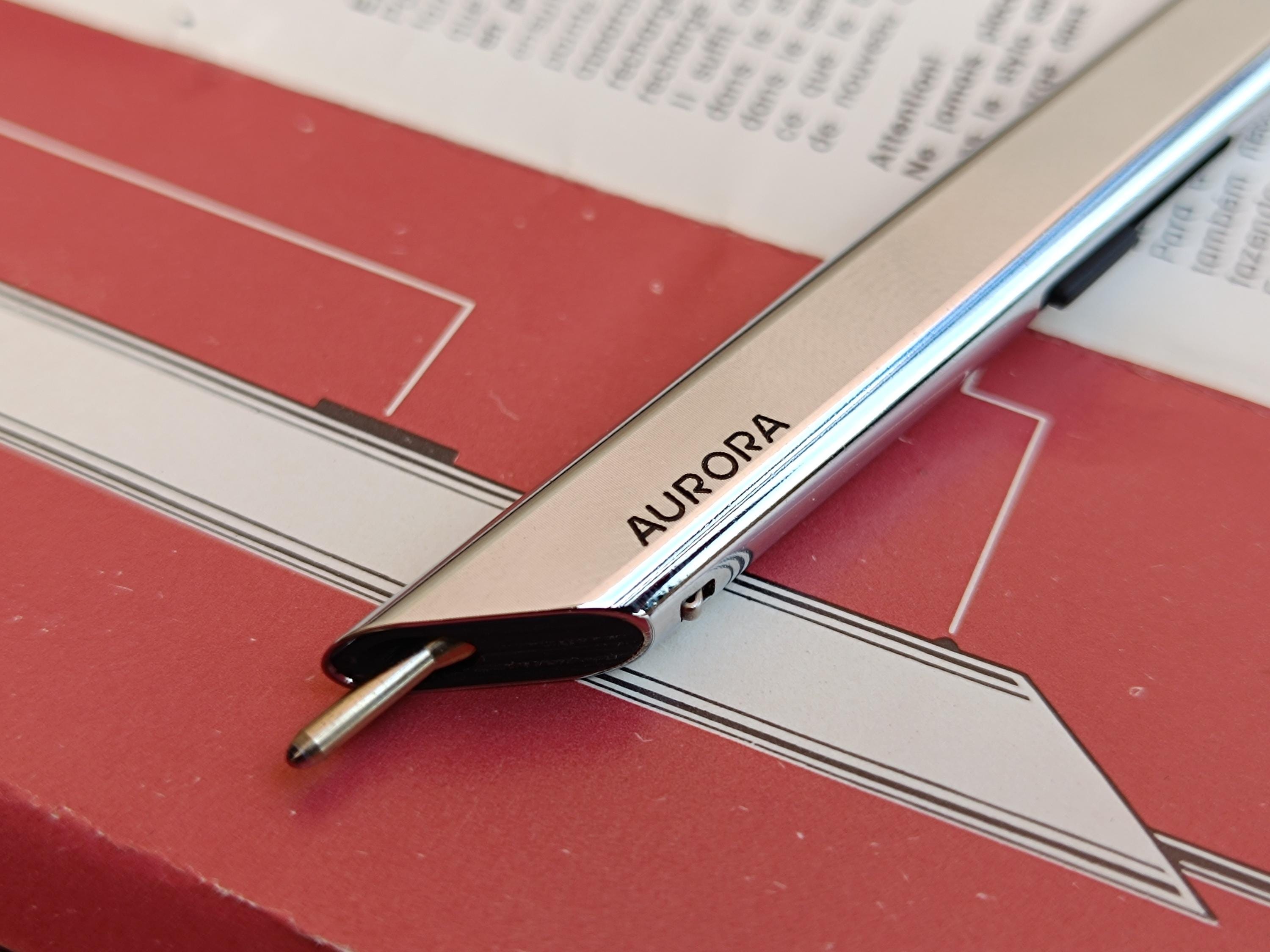 AURORA Thesi Design Chrome Ballpoint Pen, Vintage Ballpoint Pen