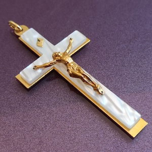 1970 Jesus Gold Plated Cross, Antique Pendant, Cruz, Religious Cross, Antique Religious Cross Pendant, Vintage Cross Pendant, Antique Cross