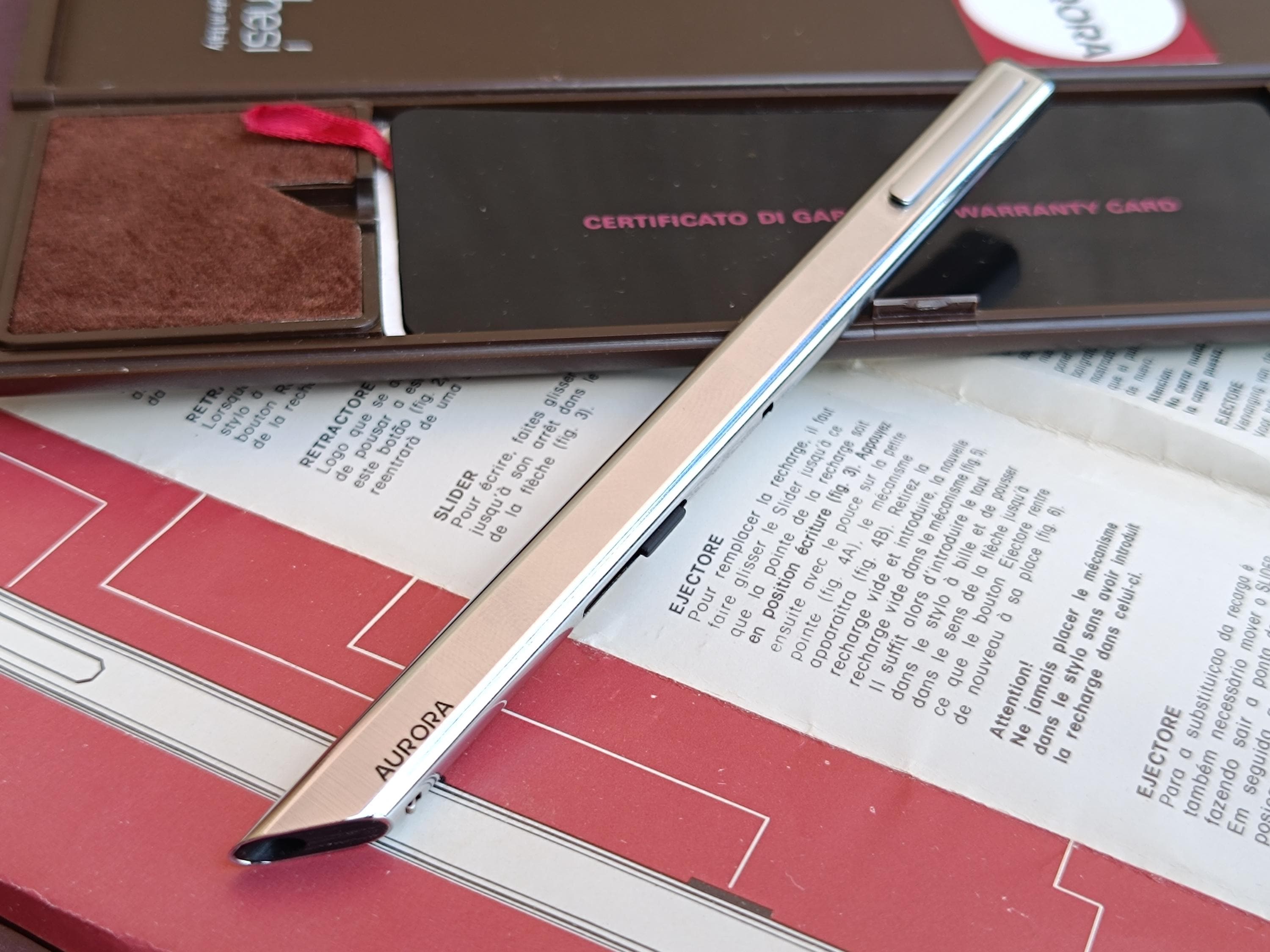 AURORA Thesi Design Chrome Ballpoint Pen, Vintage Ballpoint Pen