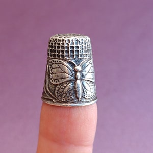 Handgemaakte zilveren collectible vingerhoed, retro zilveren vingerhoed, Joodse vingerhoed, handgemaakte vingerhoed, zilveren vingerhoed, vingerhoed, vintage vingerhoed afbeelding 4