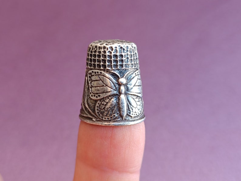 Handgemaakte zilveren collectible vingerhoed, retro zilveren vingerhoed, Joodse vingerhoed, handgemaakte vingerhoed, zilveren vingerhoed, vingerhoed, vintage vingerhoed afbeelding 4