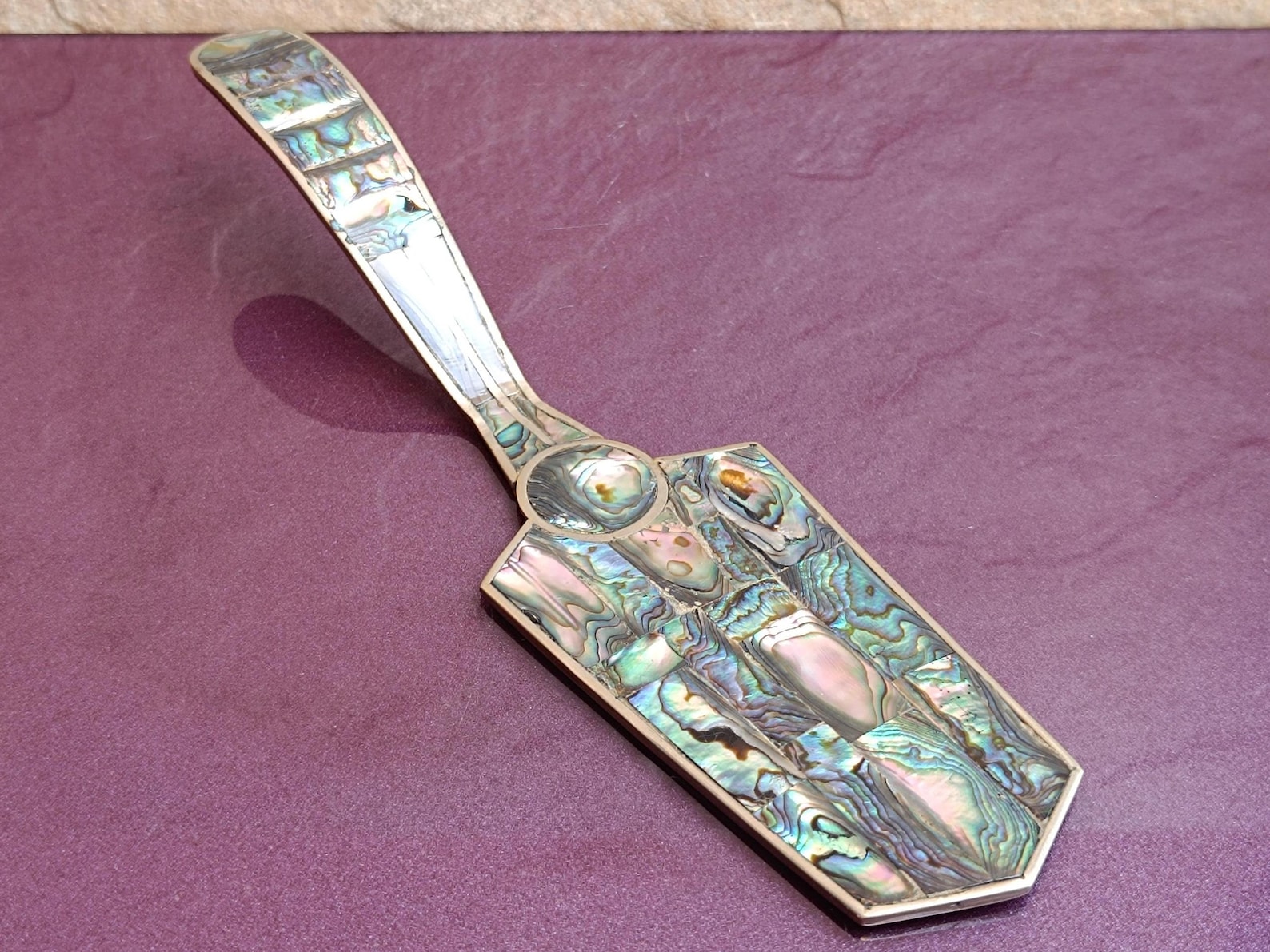 1960s Mother of Pearl Silver Plated Decorative Cake Slice Cutlery, Silver Plated Cake Cutlery, Decorative Cake Cutlery, Mexico