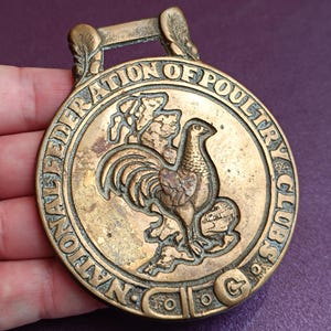 1980s Horse Brass National Federation Of Poultry Clubs, Vintage Horse Brass, Horse Brasses, Bronze Horse Brass