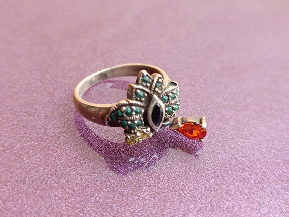 925 Silver Multistones Ring, 925 Silver Ring, Cit… - image 2