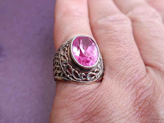 875 Silver Ruby Ring, USSR Red Ruby Silver Ring, … - image 3