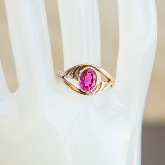 Silver Soviet Ruby Ring 875, Red Ruby Silver Ring… - image 10