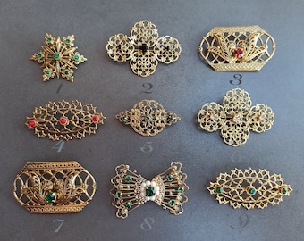 Vintage Brooch, Czech Glass Brooch, Filigree Czech Brooch, Bohemian Jewellery, Lovely Filigree Brooch, Lovely Vintage Style, Antique Brooch