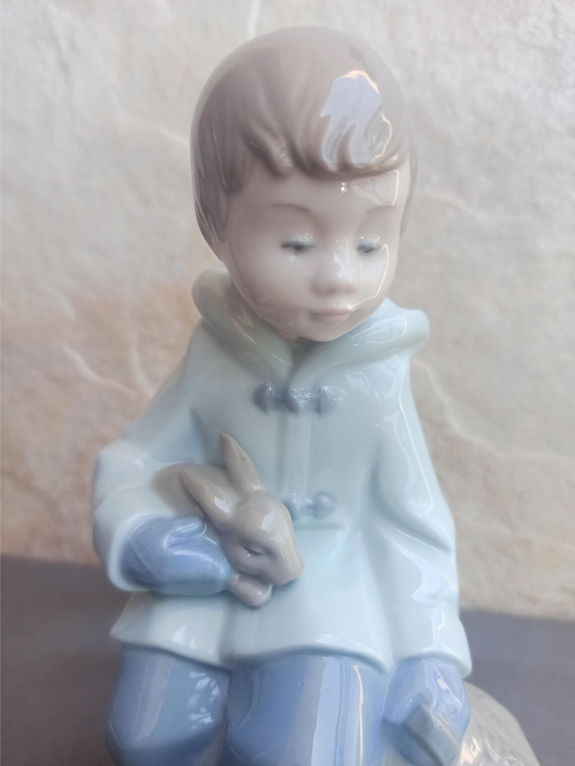 Nao Figurine Nao by Lladro Spain Figurine Boy With Rabbit Etsy