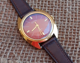 AU10 Mechanical USSR WOSTOK, Gold Filled Watch, Shockproof Balance, 17 Jewels Watch, Vintage Watch, Dust Proof, Antique USSR Watch