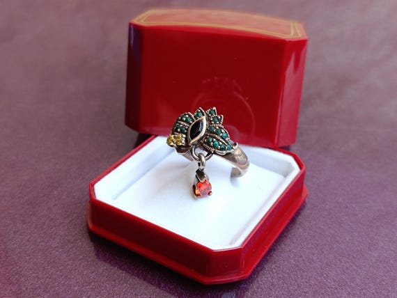 925 Silver Multistones Ring, 925 Silver Ring, Cit… - image 4