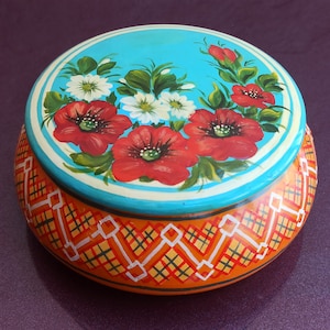 Ukrainian Hand Painted Jewelery Box, Retro Box, Chest Vintage, Treasure Chest, Wooden Chest, Vintage Chest, Chest Trunk, Old Small Trunk