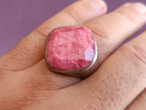 925 Silver Ruby Ring, Ruby Silver Ring Silver, Si… - image 6