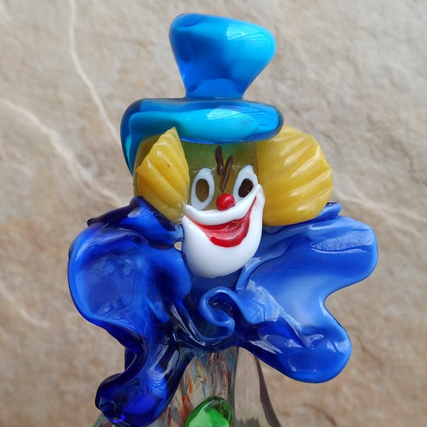 Figurine de clown en verre de MURANO, figurine talisman, figurine de clown vintage, figurine de clown en verre, statuette de clown, verre de Murano, figurine de clown