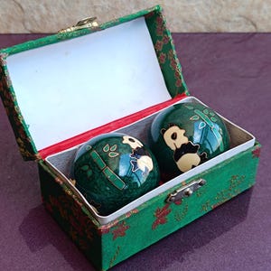 Buddhist Balls With Pandas, Chinese Meditation Ball, Baoding Balls, Zen Balls, Relieve Balls, Chinese Musical Chime, Chi Balls