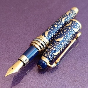 Vaccaro Füllfederhalter mit Swarovski-Steinen, Vaccaro Füllfederhalter, Vintage Füllfederhalter, Füllfederhalter, Iridiumspitze, Tintenstift, Retro Tintenstift