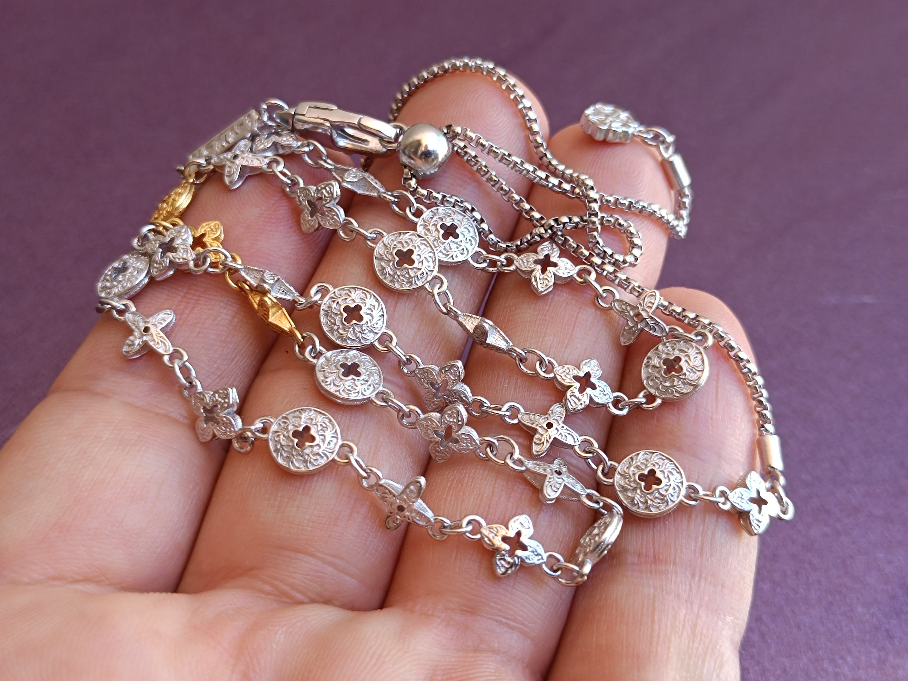 925 Silver Gold Filled Necklace, Silver Jewelry, Vintage