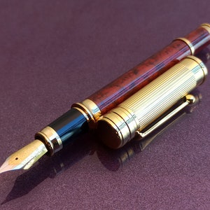 Penna stilografica vintage, penna stilografica riempita d'oro, penna stilografica vintage, penna stilografica, penna antica, punto iridio, penna stilografica tedesca